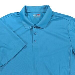 Fila Sport Polo Shirt Mens XL Blue Performance Wicking Golf  Active Short Sleeve